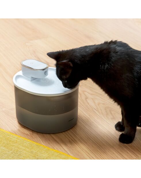 Fontaine pour chats rechargeable avec détecteur Refopet blanc/gris